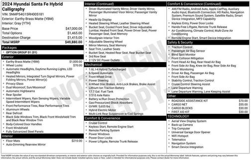 2024 Hyundai SANTA FE HEV Calligraphy