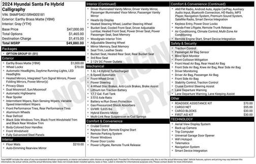 2024 Hyundai SANTA FE HEV Calligraphy