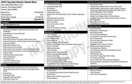 2025 Hyundai ELANTRA HEV Blue