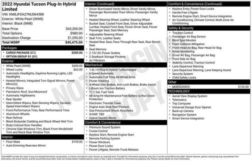 2022 Hyundai TUCSON Plug-In Hybrid Limited