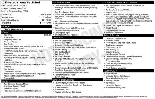 2020 Hyundai SANTA FE 2.0T Limited