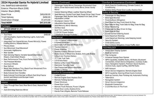 Phantom Black 2024 Hyundai SANTA FE HEV Limited