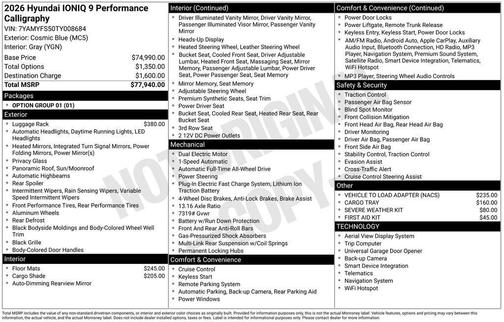 2026 Hyundai IONIQ 9 PERFORMANCE CALLIGRAPHY