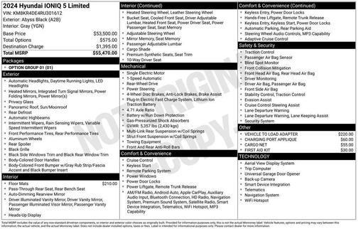 Black 2024 Hyundai IONIQ 5 Limited