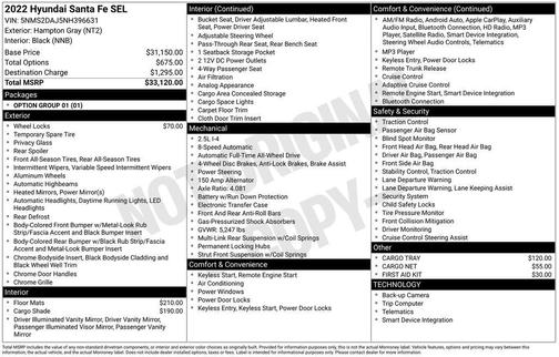 Hampton Gray 2022 Hyundai SANTA FE SEL