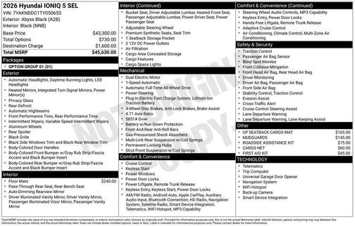 Black 2026 Hyundai IONIQ 5 SEL