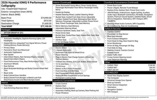 2026 Hyundai IONIQ 9 PERFORMANCE CALLIGRAPHY