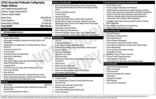 2025 Hyundai PALISADE Calligraphy Night Edition