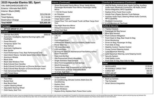 Red 2025 Hyundai ELANTRA SEL Sport