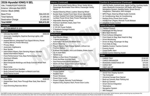 Red 2026 Hyundai IONIQ 9 SEL