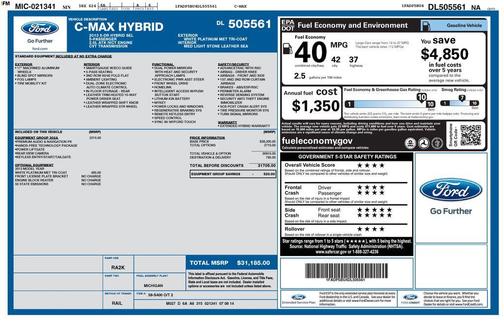 White Platinum 2013 Ford C-Max Hybrid SEL