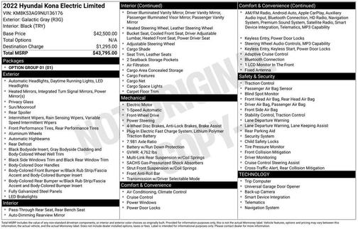 2022 Hyundai KONA EV Limited