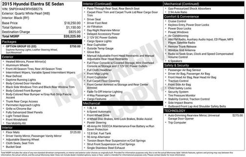 2015 Hyundai ELANTRA SE