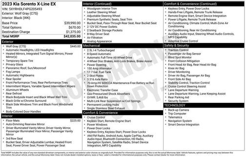 Wolf Gray 2023 Kia Sorento X-Line EX