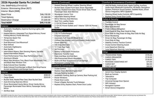 2026 Hyundai SANTA FE Limited