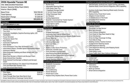 2026 Hyundai TUCSON SE