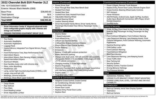 2022 Chevrolet Bolt EUV Premier
