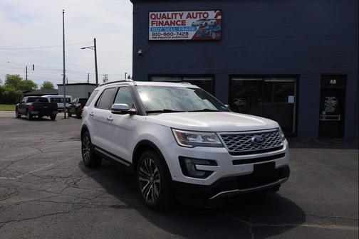 White Platinum Metallic Tri-Coat 2017 Ford Explorer Platinum