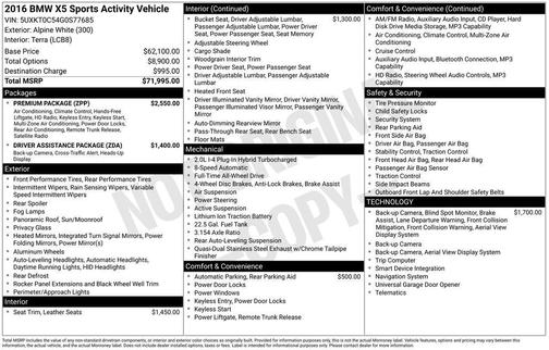 Alpine White 2016 BMW X5 eDrive xDrive40e