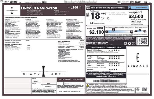 Black Metallic 2019 Lincoln Navigator Black Label