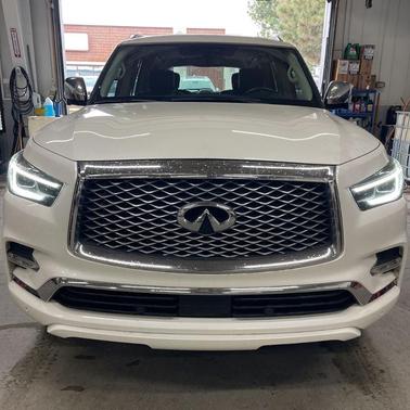 Moonstone White 2019 INFINITI QX80 Luxe