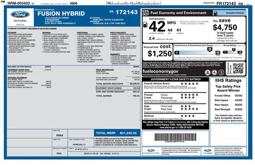 Ruby Red 2015 Ford Fusion Hybrid SE