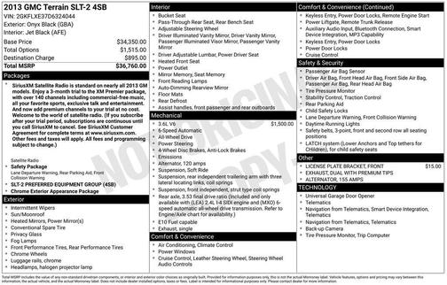 Onyx Black 2013 GMC Terrain SLT-2