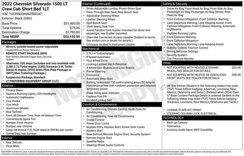 Black 2022 Chevrolet Silverado 1500 LT