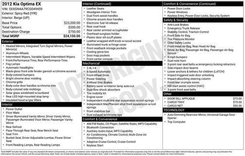 Spicy Red 2012 Kia Optima EX