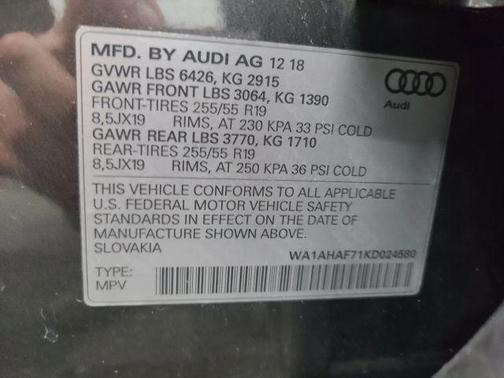 2019 Audi Q7 45 Premium