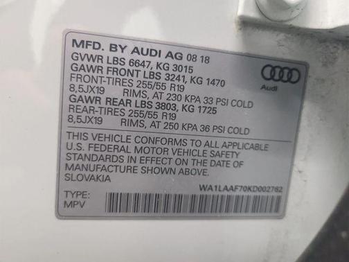 Glacier White Metallic 2019 Audi Q7 55 Premium Plus