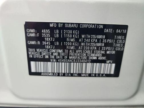 2018 Subaru Outback 2.5i Limited