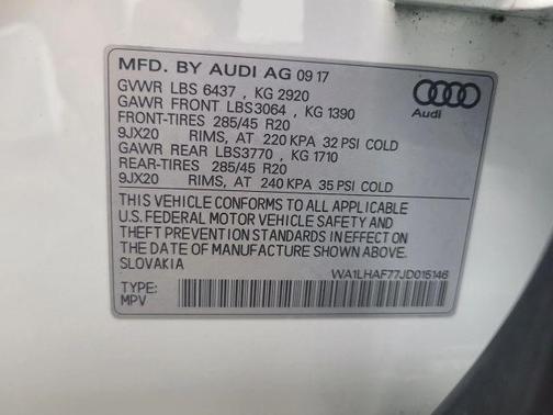 Glacier White Metallic 2018 Audi Q7 2.0T Premium Plus