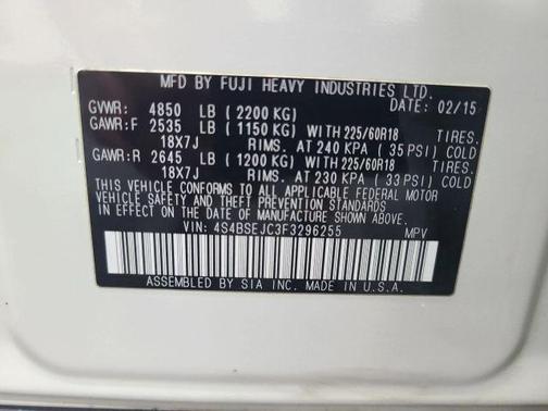 2015 Subaru Outback 3.6R Limited