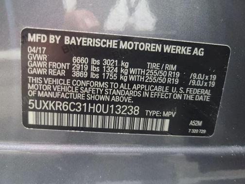 Gray 2017 BMW X5 xDrive50i