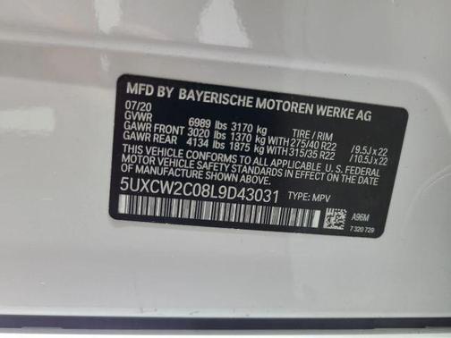 White 2020 BMW X7 xDrive40i