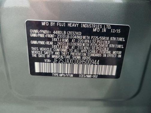 Jasmine Green Metallic 2016 Subaru Forester 2.5i Touring