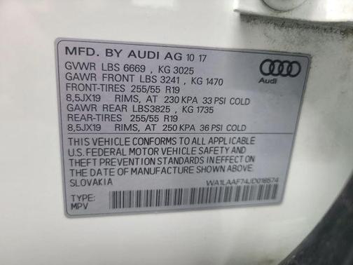 Carrara White 2018 Audi Q7 3.0T Premium Plus