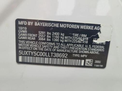 White 2020 BMW X3 xDrive30i