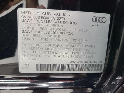 Mythos Black Metallic 2018 Audi A4 allroad 2.0T Premium
