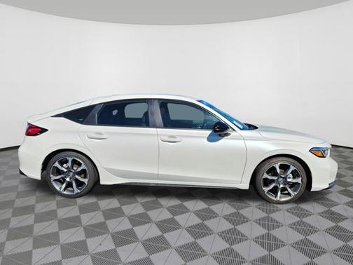 Platinum White Pearl 2025 Honda Civic Hybrid Sport Touring