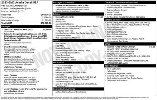 Sterling Metallic 2023 GMC Acadia Denali