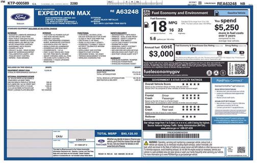 Agate Black Metallic 2024 Ford Expedition Max Limited