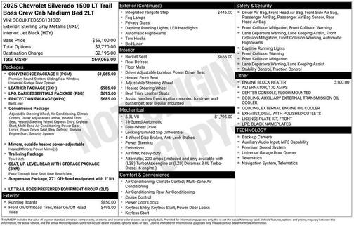 Sterling Gray Metallic 2025 Chevrolet Silverado 1500 LT Trail Boss