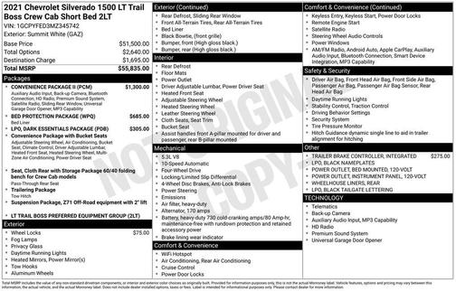 Summit White 2021 Chevrolet Silverado 1500 LT Trail Boss