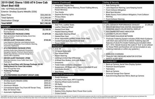 Smokey Quartz Metallic 2019 GMC Sierra 1500 AT4