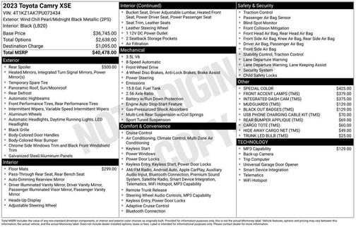 Wind Chill Pearl/Midnight Black Metallic 2023 Toyota Camry XSE
