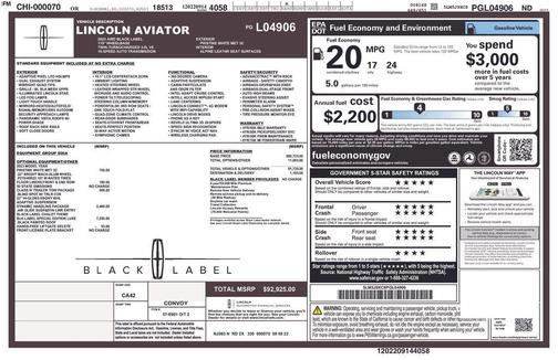 Pristine White Metallic Tri-Coat 2023 Lincoln Aviator Black Label AWD