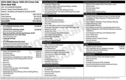 Desert Sand Metallic 2023 GMC Sierra 1500 AT4