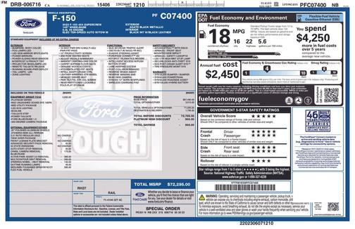 Agate Black Metallic 2023 Ford F-150 Platinum